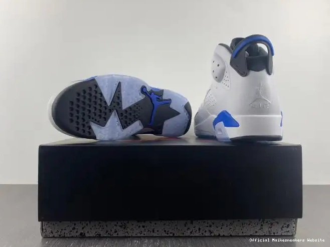 Official Maikesneakers 384664-107 (2014) Jordan Blue Air Retro 6 Sport 0402
